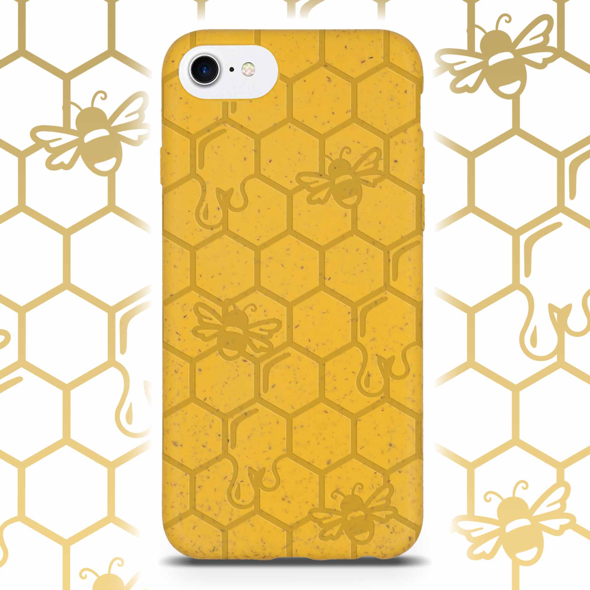 Honey Bee - Biodegradable phone case - Yellow, Orange and Black