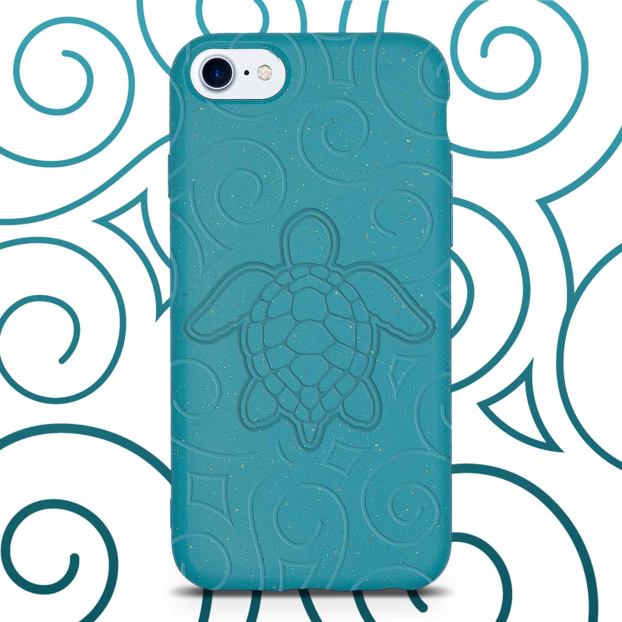 Ocean Turtle - Biodegradable phone case - Ocean Blue and Black