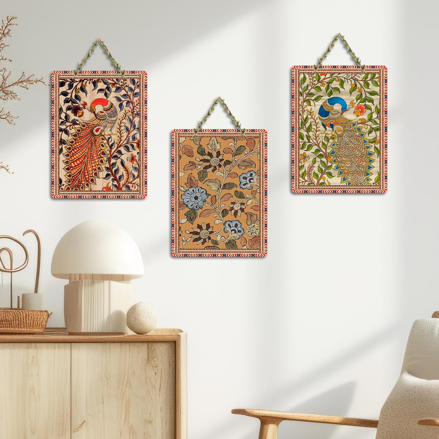 Kalamkari Art Wooden Wall Hanging Decoration
