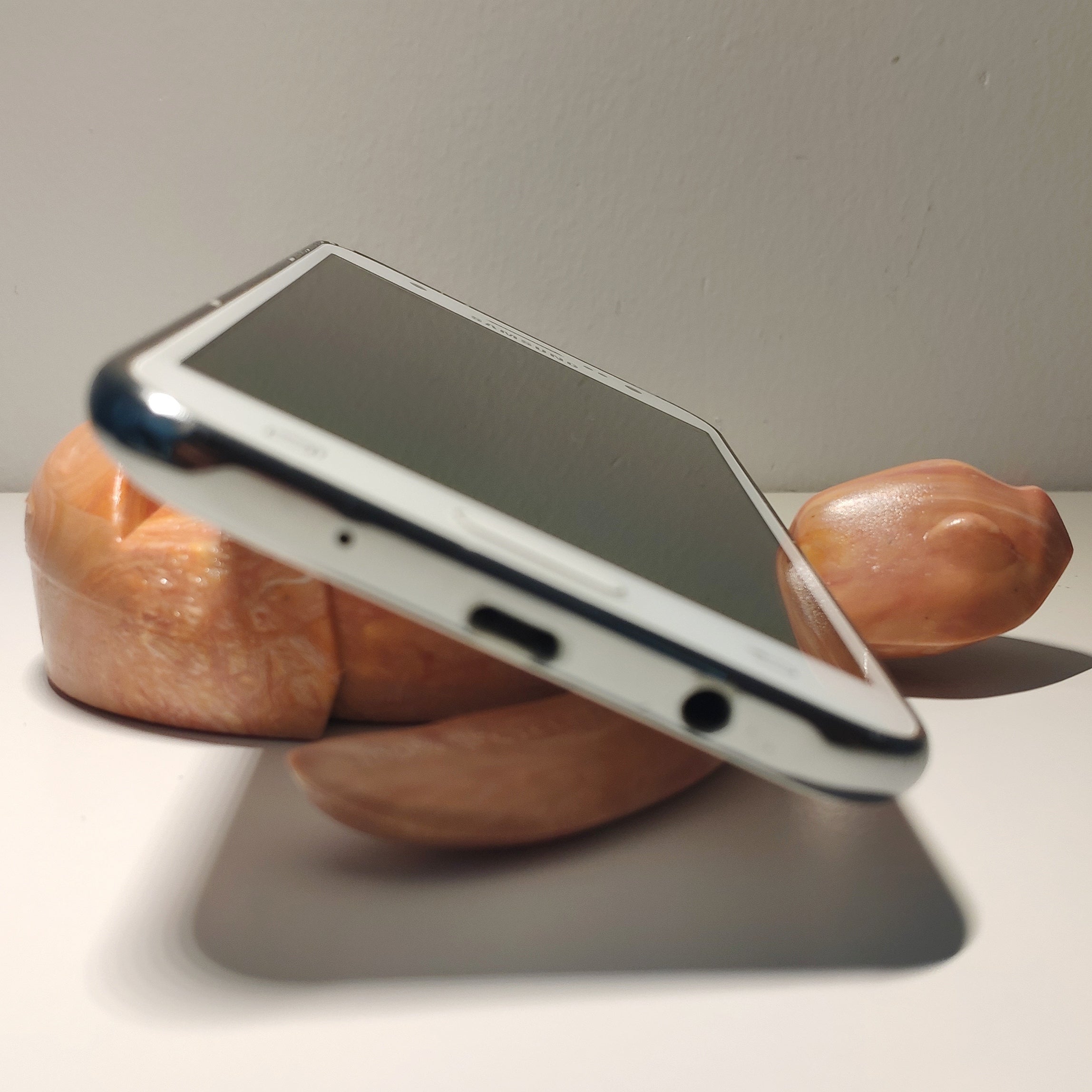 ORANGE Sea Turtle Holder made of trash plastic botlle lids