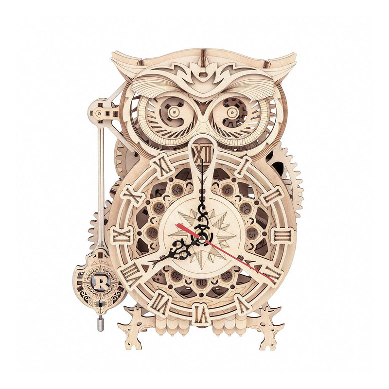 ROKR Owl Clock Mechanical Gears 3D Wooden Puzzle